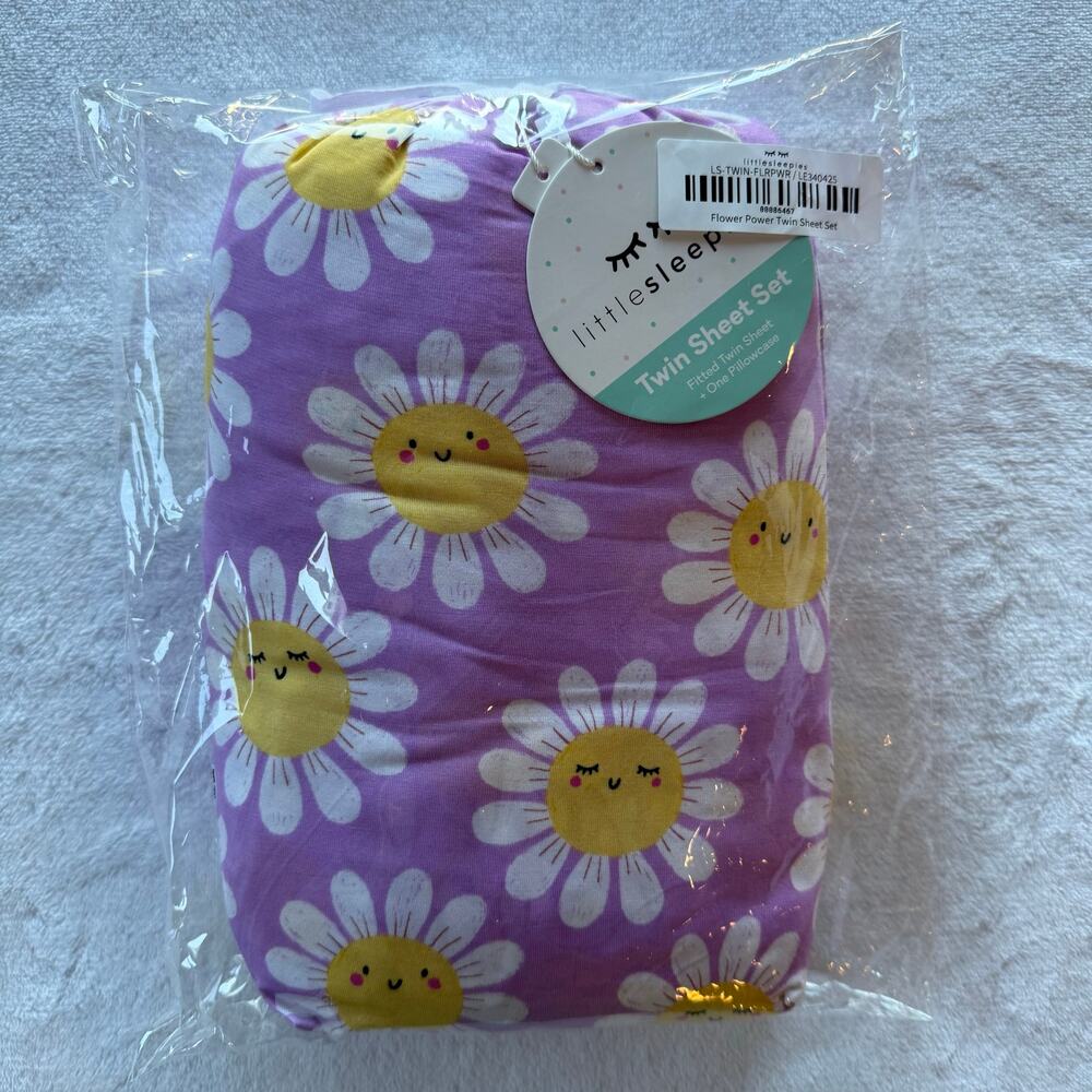 NEW Little Sleepies Flower Power Twin Sheet Set